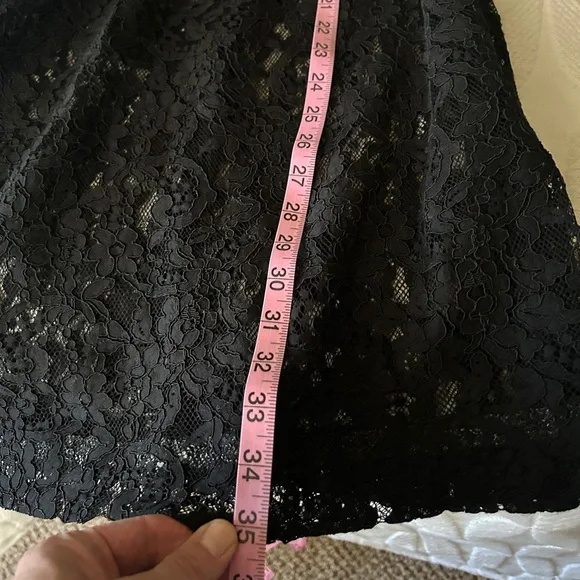 Ralph Lauren size 16 black lace mini shift dress. Black slip underneath. - Picture 14 of 15